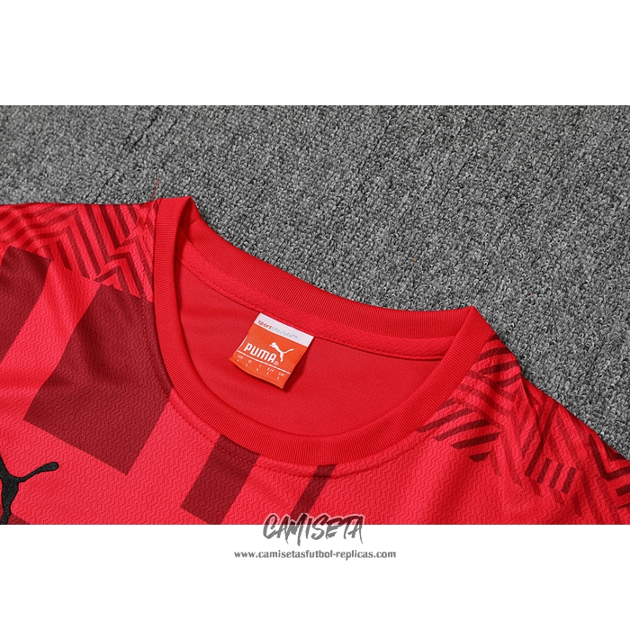 Chandal del AC Milan 2022-2023 Manga Corta Rojo - Pantalon Corto